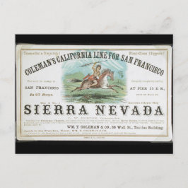 Sierra Nevada Clipper zeilschip 1900 Briefkaart