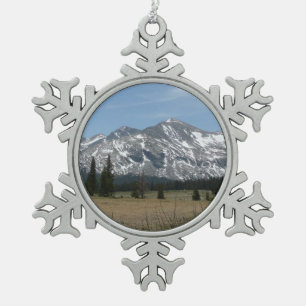 Sierra Nevada-gebergte I vanuit Yosemite Tin Sneeuwvlok Ornament