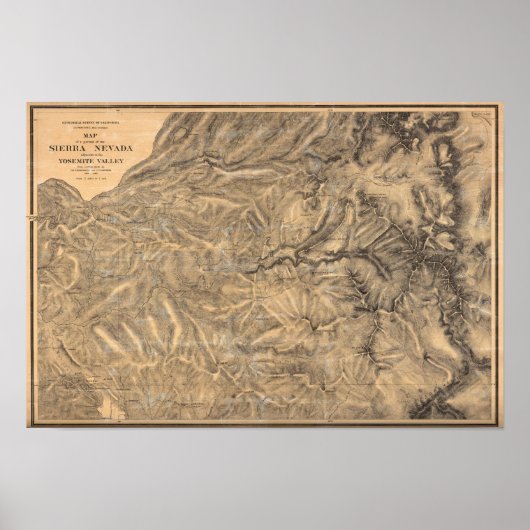 Sierra Nevada grenzend aan de Yosemite-vallei Poster (Voorkant)