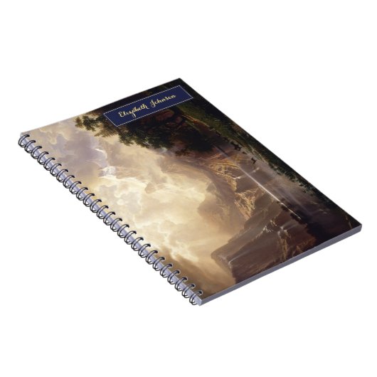 Sierra Nevada Landschap Kunst Gouden Monogram Notitieboek (Rechterzijde)