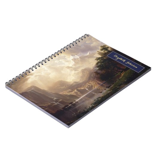 Sierra Nevada Landschap Kunst Gouden Monogram Notitieboek (Linkerzijde)