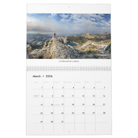Sierra Nevada Mountains - Calendar Kalender (Mar 2026)