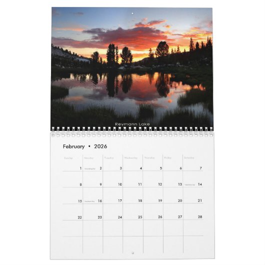 Sierra Nevada Mountains - Calendar Kalender (Feb 2026)