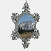 Sierra Nevada Mountains I uit Yosemite Tin Sneeuwvlok Ornament (Links)