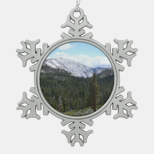 Sierra Nevada Mountains II uit Yosemite Tin Sneeuwvlok Ornament (Voorkant)