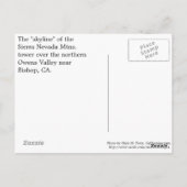 Sierra Nevada nabij bisschop, CA-briefkaart Briefkaart (Achterkant)