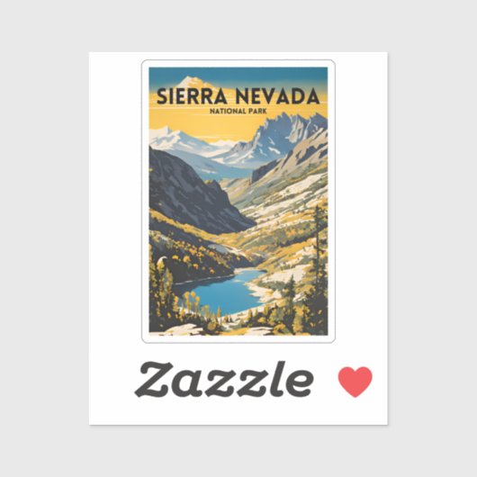 Sierra Nevada National Park Traditionele Reizen Sticker (Vel)
