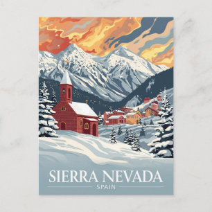 Sierra Nevada Spanje Skidorp Zonsondergang Briefkaart