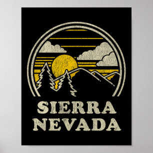 Sierra Nevada T-shirt vintage wandelen bergen tee Poster