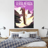 Sierra Nevada vintage ski poster Canvas Afdruk (Insitu (Slaapkamer))