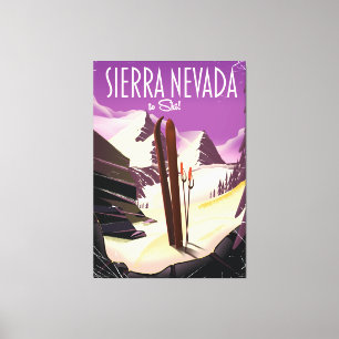 Sierra Nevada vintage ski poster Canvas Afdruk