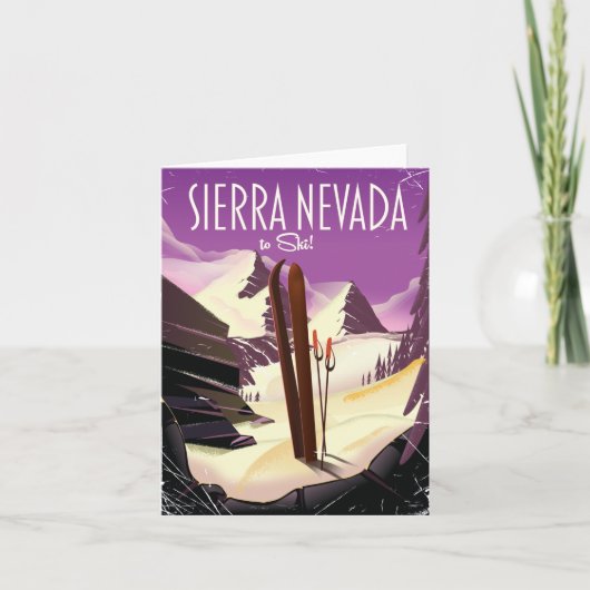 Sierra Nevada vintage skiposter Notitiekaartje (Voorkant)