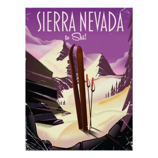 Sierra Nevada vintage skiposter Perfect Poster (Voorkant)