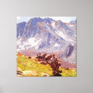 "Sierra Packer" Westerne kunst van Edgar Payne Canvas Afdruk