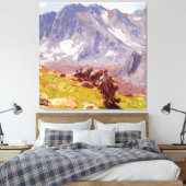 “Sierra Packer” Westerse kunst van Edgar Payne Canvas Afdruk (Insitu (Slaapkamer))