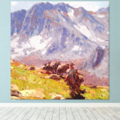 “Sierra Packer” Westerse kunst van Edgar Payne Canvas Afdruk (Insitu (Houten vloer))