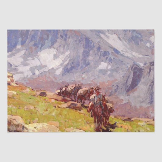 “Sierra Packer” Westerse kunst van Edgar Payne Tissuepapier (Voorkant)