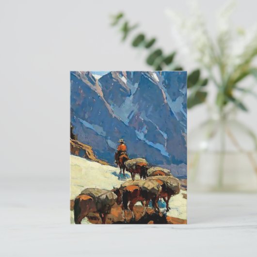 “Sierra Pass” Westerse kunst van Edgar Payne Briefkaart (Staand voorkant)