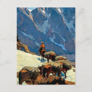 “Sierra Pass” Westerse kunst van Edgar Payne Briefkaart