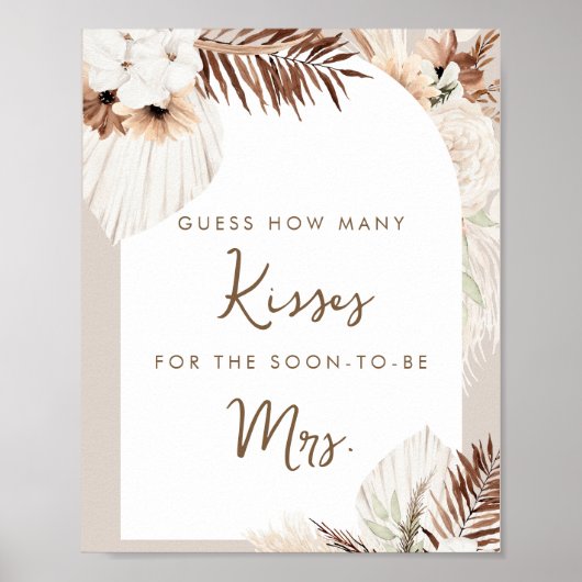 SIERRA raden hoeveel kisses Vrijgezellenfeest spel Poster (Voorkant)