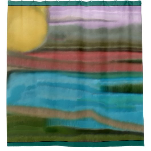 Sierra Sunrise Abstracte kunst Douchegordijn (Voorkant)