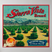 Sierra Vista - Kentekenmerk Citrus Poster (Voorkant)