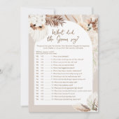 SIERRA Wat zei de bruidegom Bridal Game Kaart (Voorkant)