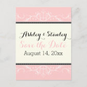 Sierrand roze en ivoor Save the Date Aankondigingskaart (Voorkant)