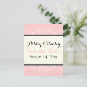 Sierrand roze en ivoor Save the Date Aankondigingskaart (Staand voorkant)