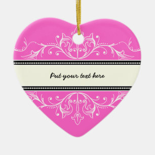 Sierrand roze wit ornament