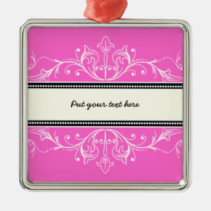 Sierrand roze witte ornament