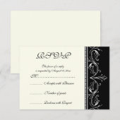 Sierrand zwart wit bruiloft RSVP kaart (Voorkant / Achterkant)