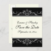 Sierrand zwart wit Save the Date Aankondigingskaart (Voorkant / Achterkant)