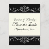 Sierrand zwart wit Save the Date Aankondigingskaart (Voorkant)