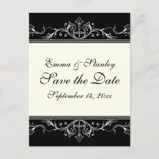 Sierrand zwart wit Save the Date Aankondigingskaart (Voorkant)