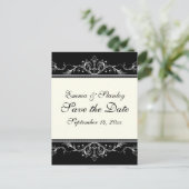 Sierrand zwart wit Save the Date Aankondigingskaart (Staand voorkant)