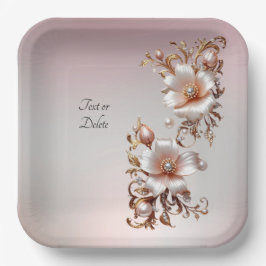 Sierroze bloemen papieren bord