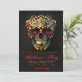 Sierschedel Halloween Party Kaart (Staand voorkant)