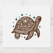 sierschildpad van Zee Sparkling Wijnetiket (Enkel label)