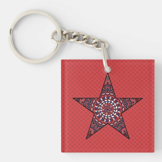 Sierster van onafhankelijkheid Acryl sleutelhanger (Voorkant)