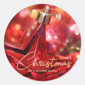 Sierster voor Kerstmis Ronde Sticker (Voorkant)