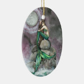 Sierstuk Emerald Mermaid Fantasy Art Keramisch Ornament (Rechts)