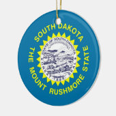Siertaal met vlag van South Dakota Keramisch Ornament (Links)