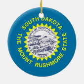Siertaal met vlag van South Dakota Keramisch Ornament (Achterkant)