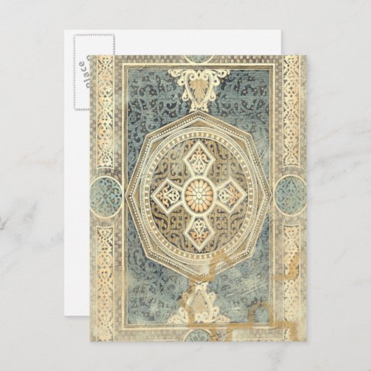 siertapijt met  geometrisch ontwerp briefkaart (Voorkant / Achterkant)