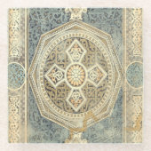 siertapijt met  geometrisch ontwerp glazen onderzetter (Voorkant)