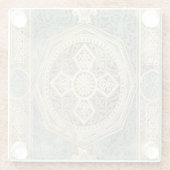 siertapijt met  geometrisch ontwerp glazen onderzetter (Achterkant)