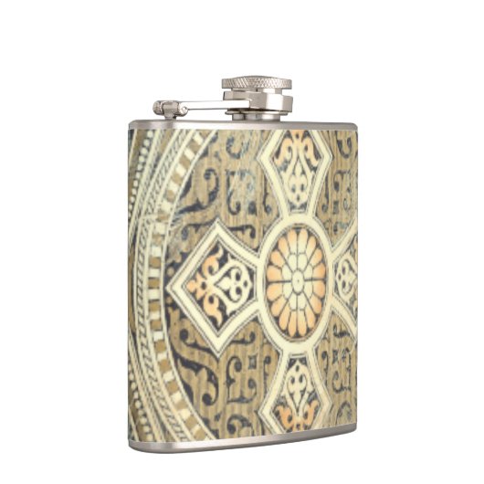 siertapijt met  geometrisch ontwerp heupfles (Rechts)