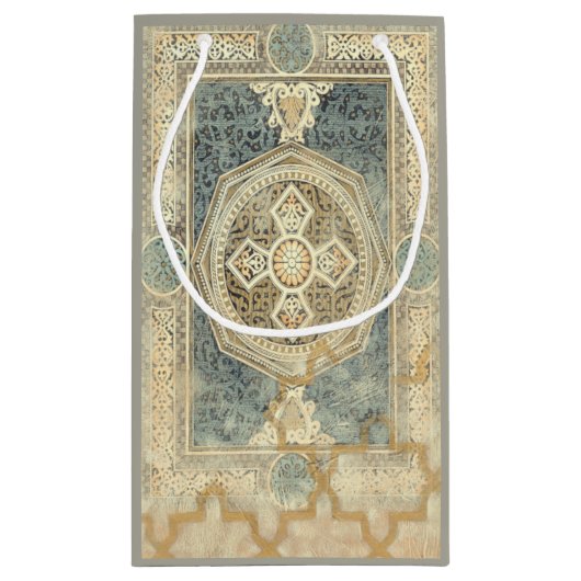 siertapijt met  geometrisch ontwerp klein cadeauzakje (Achterkant)