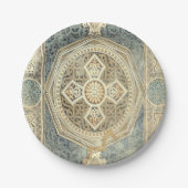 siertapijt met  geometrisch ontwerp papieren bordje (Voorkant)